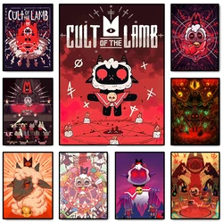 Cult of The Lamb Anime Adventure Video Game Posters Print Canvas Painting Modern Wall Art for Kids Bedroom Home Decor Gift