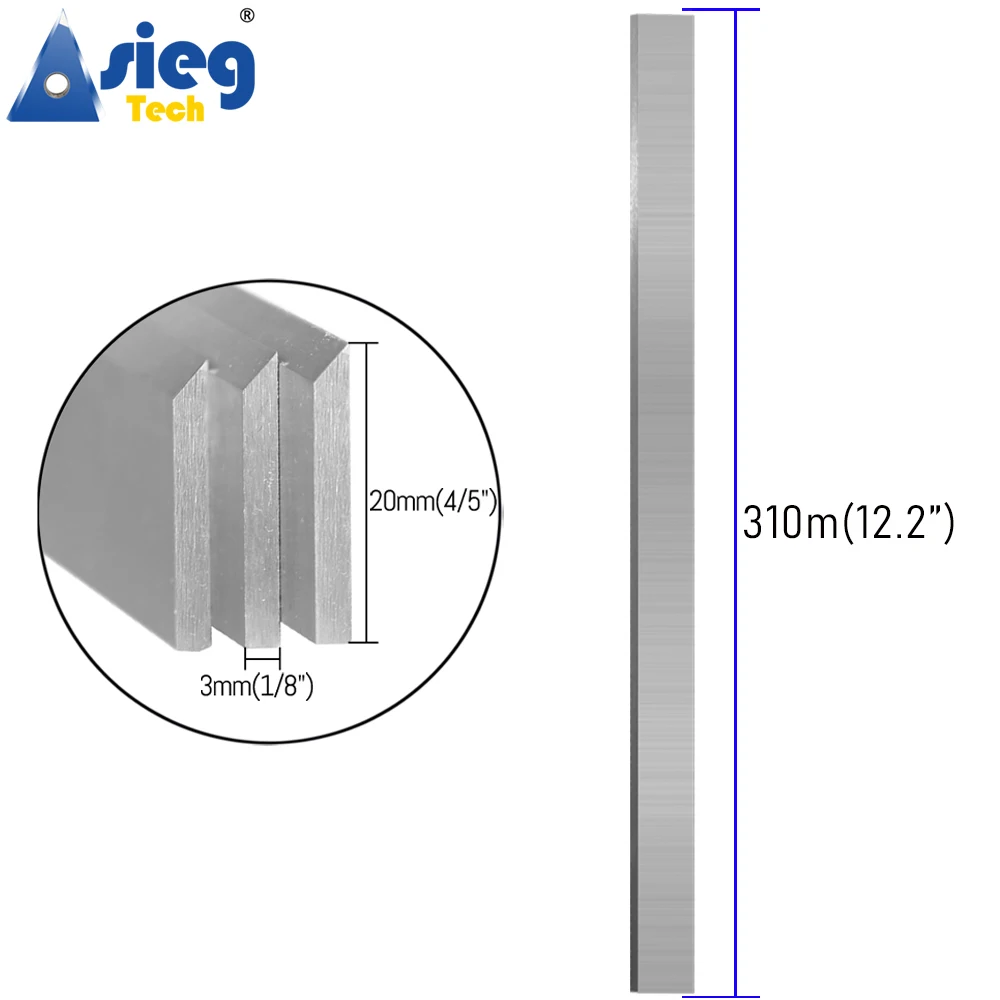 310×20×3mm HSS Planer Blades Jointer Knives Resharpenable for Woodworking Thickness Surface Planer - Set of 3pieces