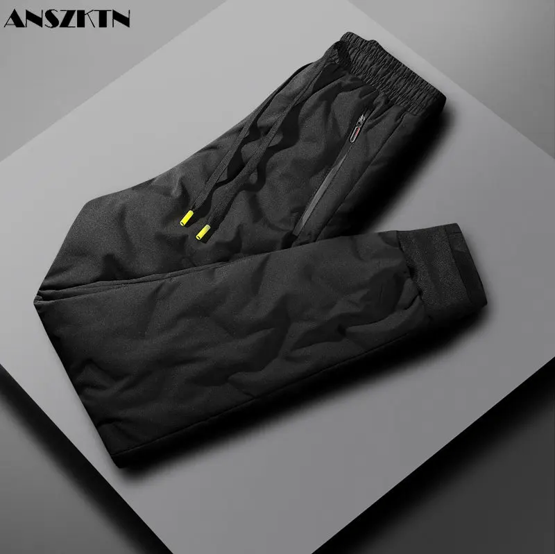 

ANSZKTN White duck down winter men's down pants thick warm and windproof outdoor slacks young and middle-aged wear leggings