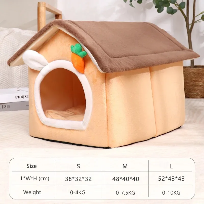 Foldable Dog House Indoor Warm Sofa Kennel Bed Mat for Small Medium Large Dogs Cats Warm Puppy Cave Cat Nest Winter Pet Products