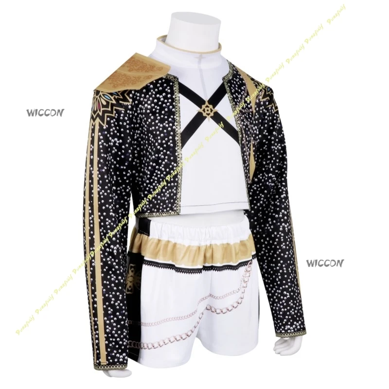 Kostiumy Cosplay KPop Demon Hunters Anime HUNTR/X Rumi Mira Zoey Peruki Czarna Sukienka Spódnica z Nadrukiem dla Dziewczyn na Scenę Boże Narodzenie Halloween