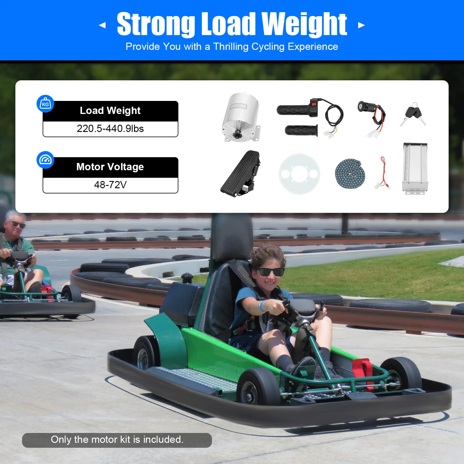 Brushless Motor, Strong Load Weight(220.5-440.9lbs) Efficiency Improvement Free Speed Control for Scooter Electric Motorcycle