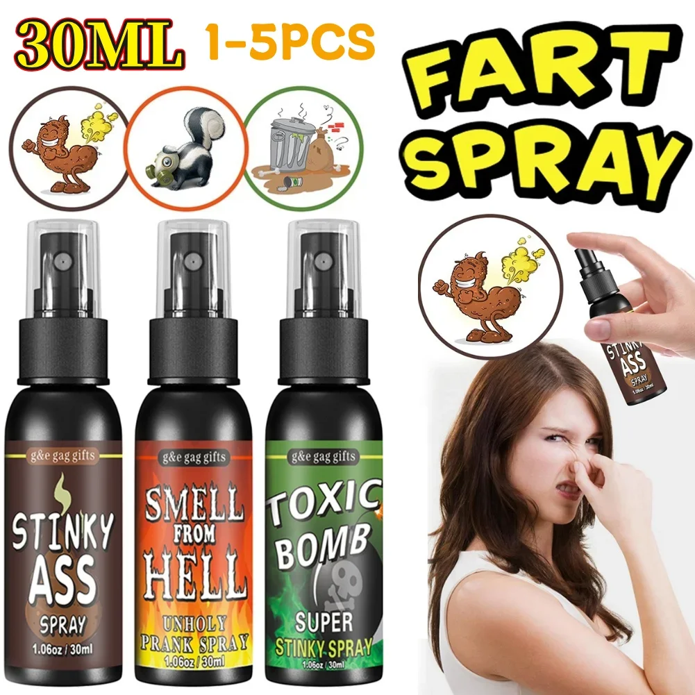 2Pcs Halloween 30ml Fart Gag Spray Prank Toy Spoof Odor Terrible Smell Spray (Poo)