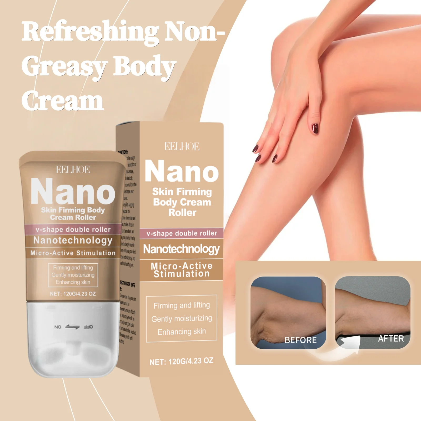 

EELHOE Bee Venom Body Lotion Roller Hydrating Non-Greasy Stick, Lightweight for Dry Skin, Smoothing Care with Fast Absorption