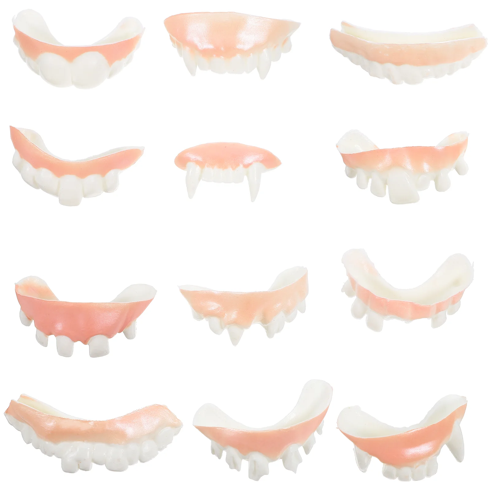 24 Pcs Halloween Dentures Funny Teeth Costumes Fake Toy Cosplay Clothing Props Ugly