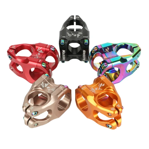 Imagen 2 del producto HASSNS-vástago de bicicleta de montaña, puente de bicicleta de montaña de 35mm, 31,8, 0 °, elevador de manillar de descenso, Camiseta corta de ciclismo, garganta potente