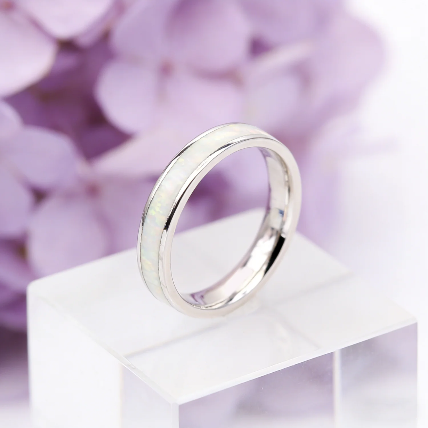 Fantastic White Opal Finger Rings for Women & Man Wedding Anniversary Jewelry Fancy Classic Minimalist Ring Gift for Girlfried