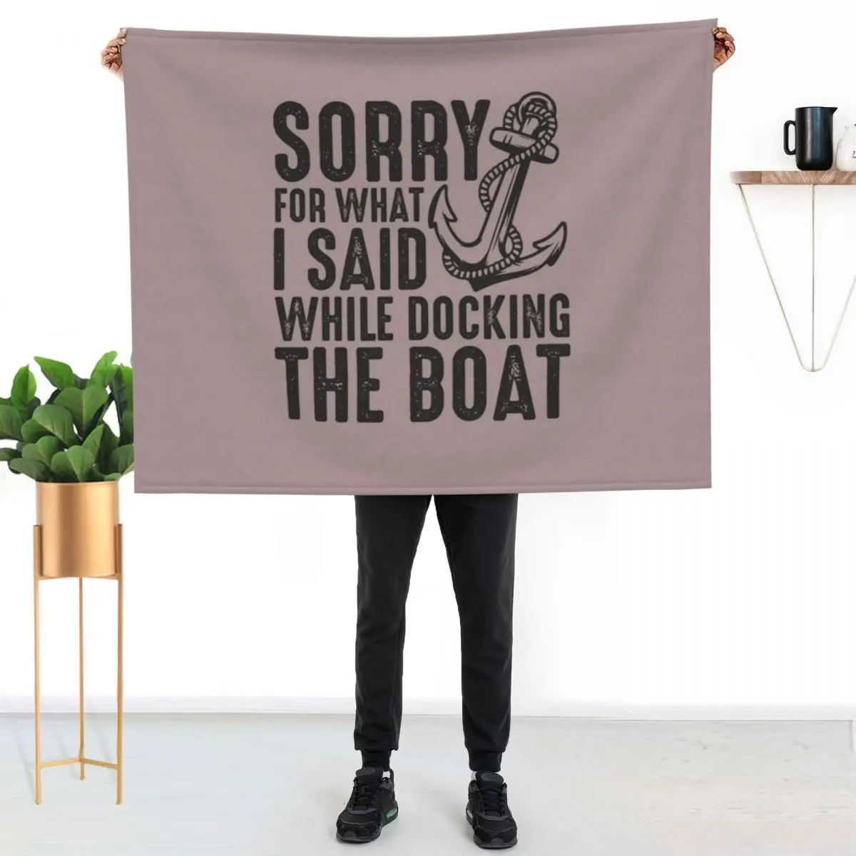 

Sorry for what I said while docking the boat funny sailing quote Throw Blanket Cozy Warm Blanket for Bed Room Decor