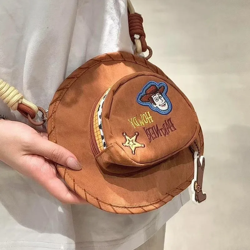 

Disney Toy Story Woody Cowboy Hat Crossbody Bag Cartoon Fun Fashion Versatile Trendy Mobile Phone Bag Anime Kids Shouder Bags