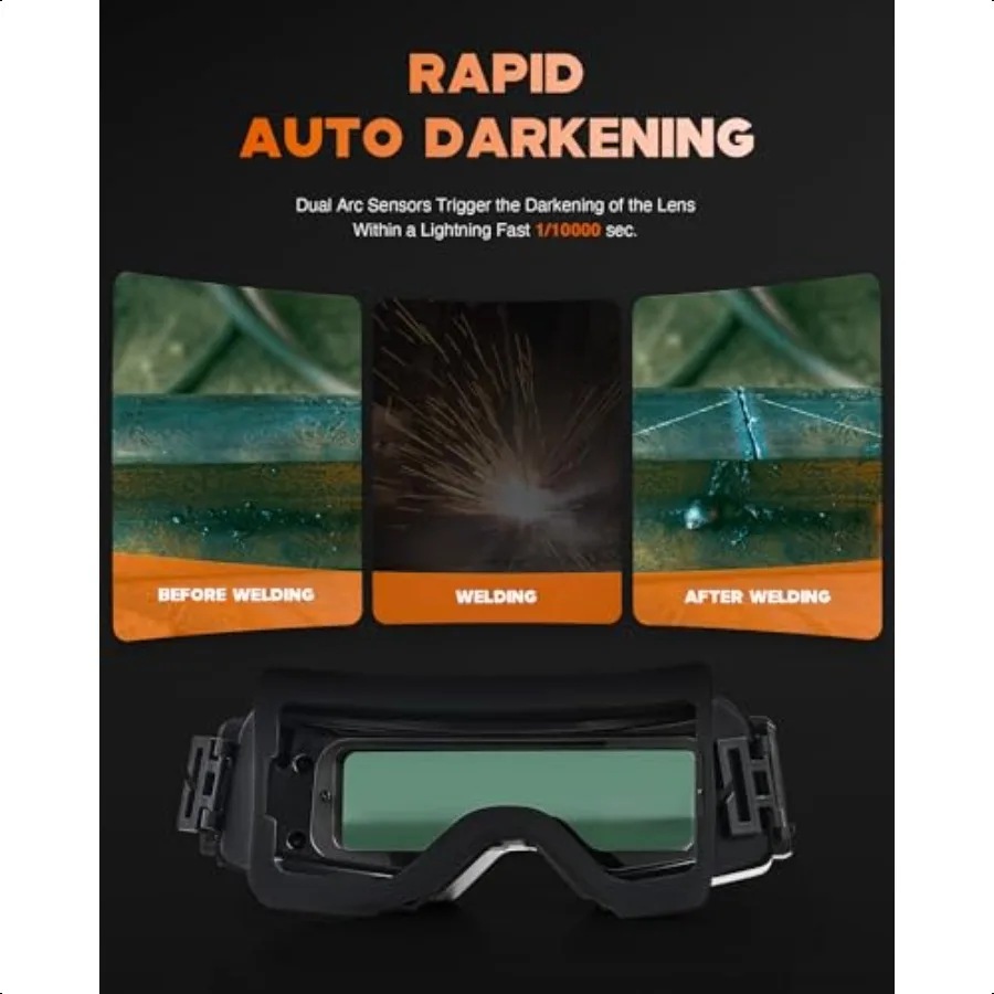 CREWORKS автоматически затемняющие сварочные очки, защитные очки для мужчин с широким оттенком 4, 59 913, защитная маска для глаз, шлем для шлифования
