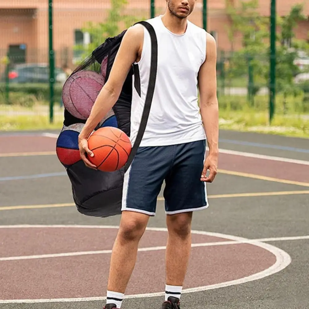 

Swimming Gear Bag Sports Ball Bag Football Soccer Drawstring Storage Pouch Large Capacity Adjustable Football Mesh Bag