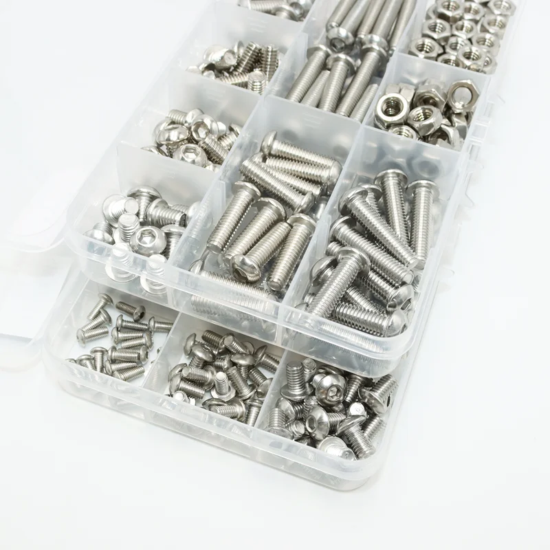 Round Pan Head Hexagon Socket Screw M2 M3 M4 M5 M6 A2 304 Stainless Steel Hex Mushroom Button Head Allen Bolt Nut for Motorcycle