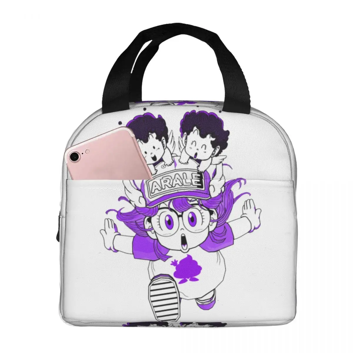 

Arale Norimaki Dr Slump Сумки для обеда Сумка-холодильник Контейнер для обеда Dr Slump 90s Симпатичная герметичная сумка-тоут Ланч-бокс для девочек и мальчиков Работа Пикник