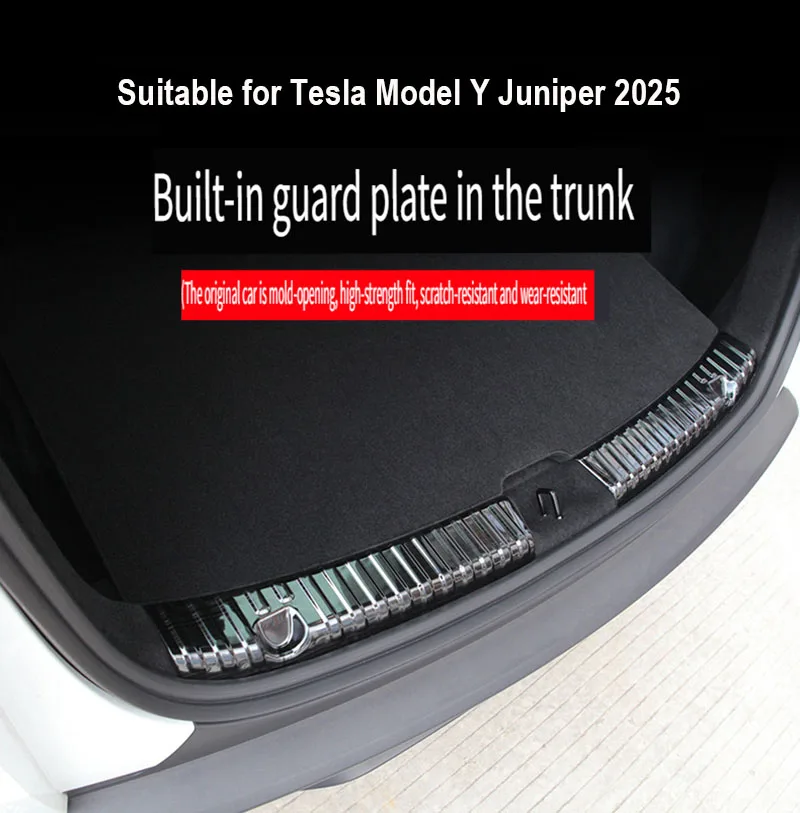 1 unidad nueva para Tesla Model Y Juniper 2025 tira de umbral de maletero TPE protección antiarañazos tapa accesorios de coche