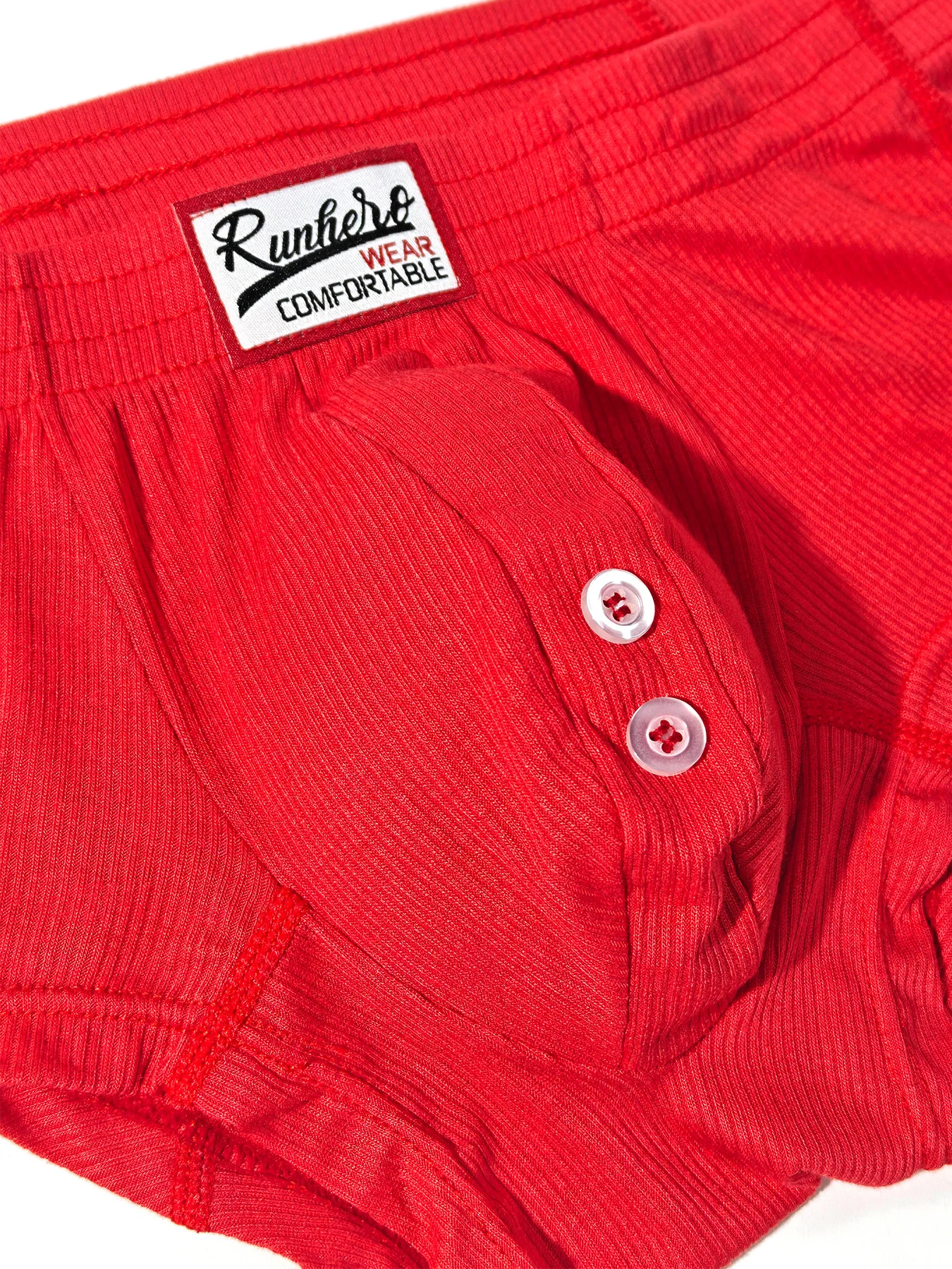 Herren Komfortable Slim Fit Flache Unterwäsche Synthetische Baumwolle Hohe Elastizität Knopf-Dekoration Einfarbige Unterwäsche – Detail 8