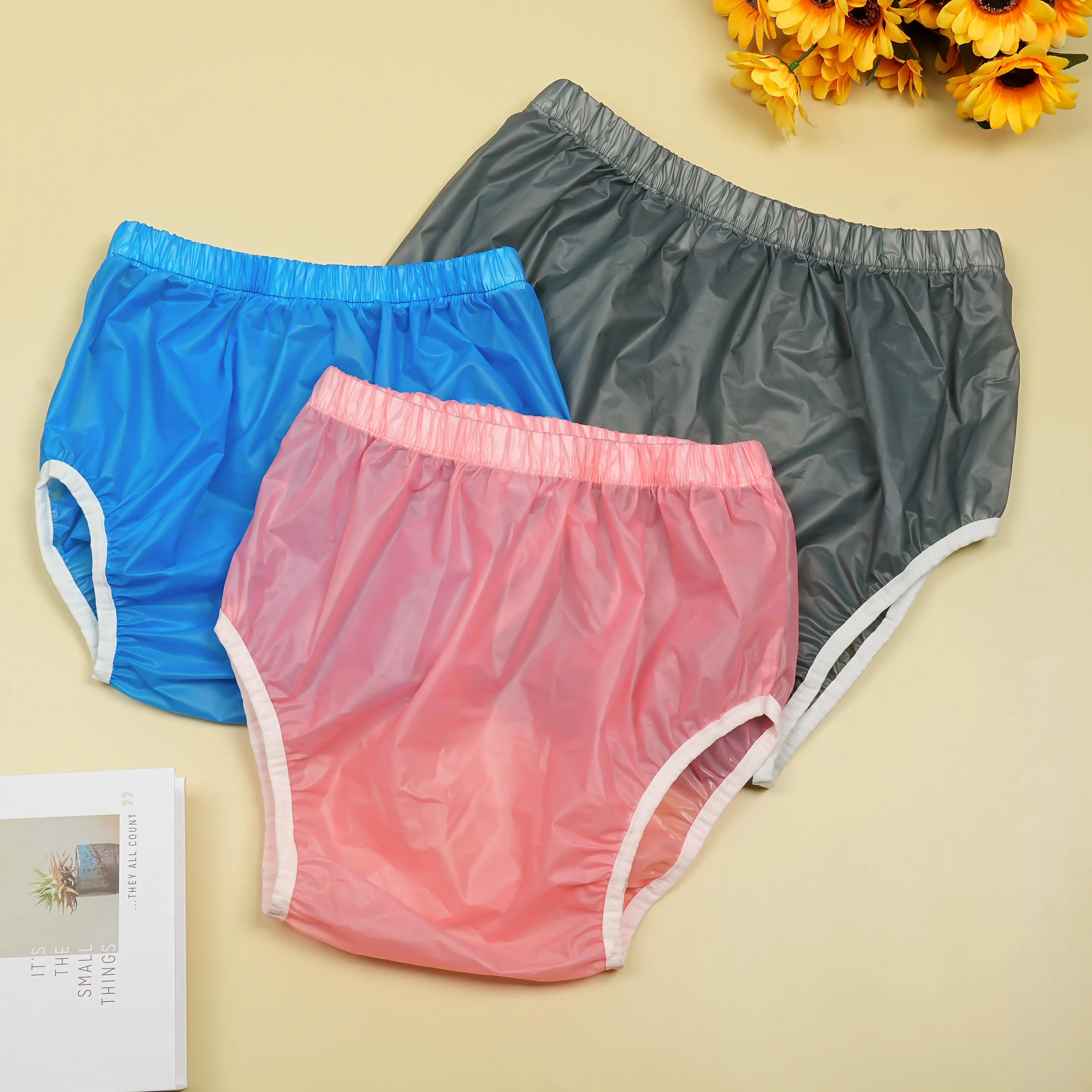 2PCS High Waist TPU Underwear Adult Diaper Incontinence Shorts Plastic  Panties Cover Reusable Diaper Super Soft Noiseless