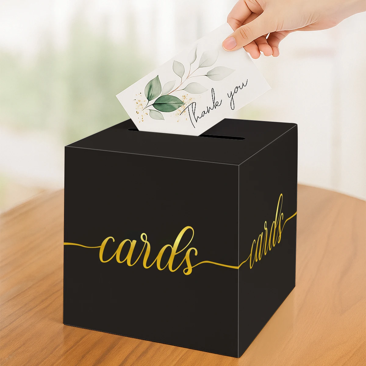 Коробка для свадебных открыток Картонная коробка для голосования с золотой фольгой для свадебного приема Конверт для денег Товары для свадебной вечеринки