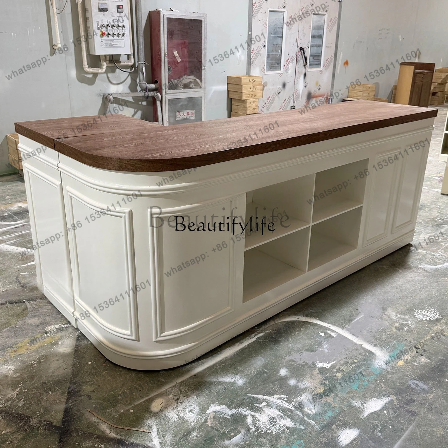 Corner bar small milk tea shop front desk