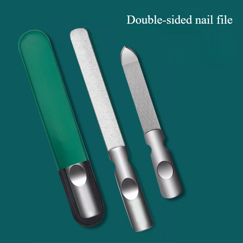 Stainless Steel Nail File Nail Grinding and Polishing Strip Double Polishing Grey Thick File Nail Polishing and Rubbing