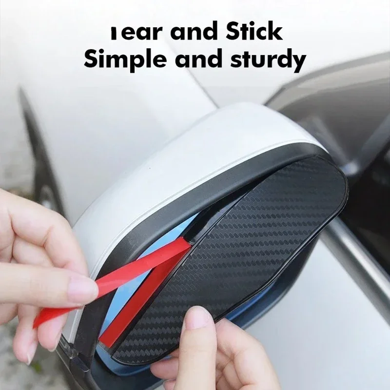 

Car Rearview Mirror Rain Eyebrow Carbon Fiber Sun Visor Shade Protector Clear Vision Rain for Car Rearview Covers Accessories