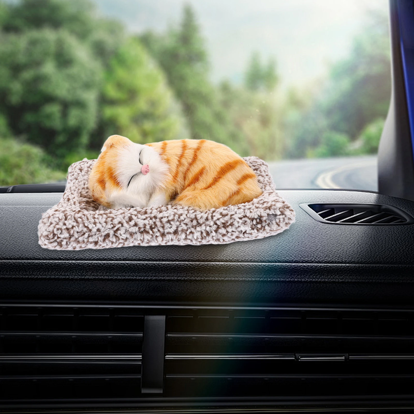 

Realistic Cat Design Bamboo Charcoal Car Dashboard Decorations Interior Aesthetic Figurines Cat Accessories Car