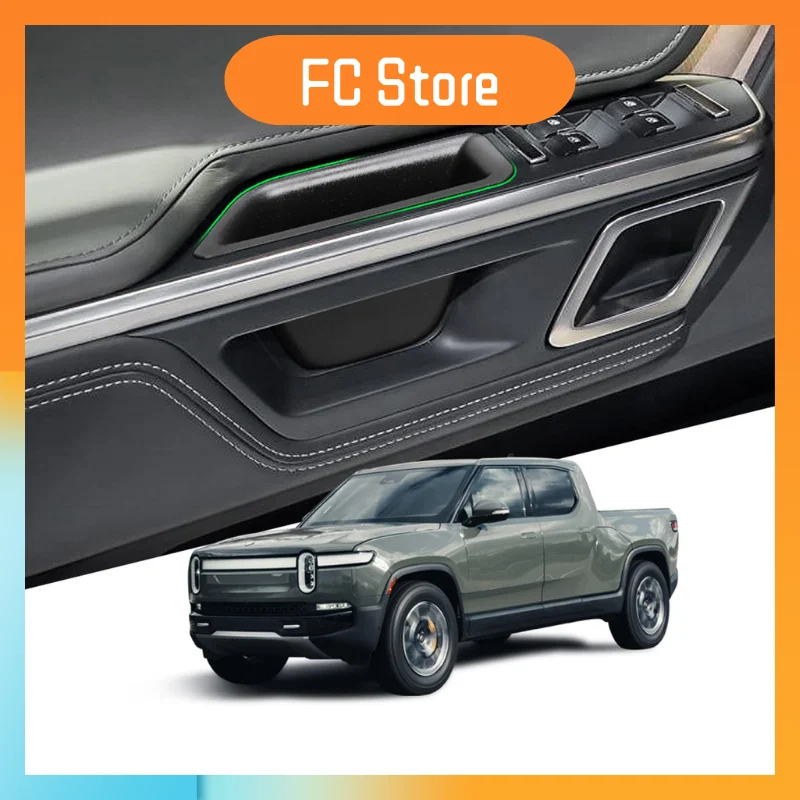 For RIVIAN R1S R1T 2022-2024 Door Side Organizer Tray Front Door Storage Box Pull Containers for RIVIAN Accessories