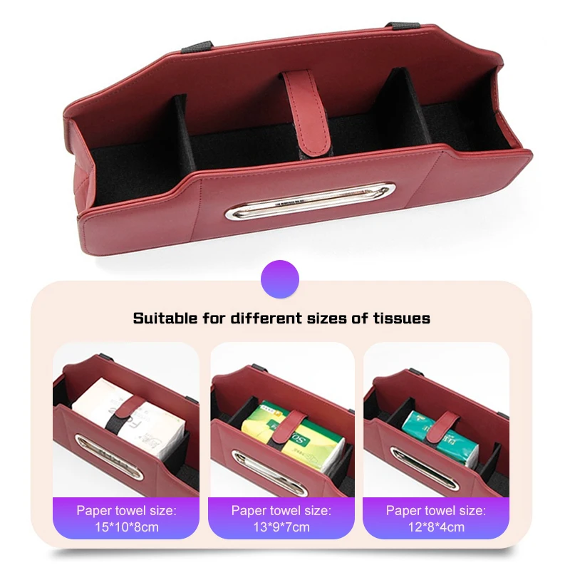 For BAIC X7 X35 X55 X65 X75 Beijing BJ20 EV5 BJ40 BJ80 D60 Car Seat Storage Box with Hook Leather Tissue Bag Drinks Cup Holder - view 4