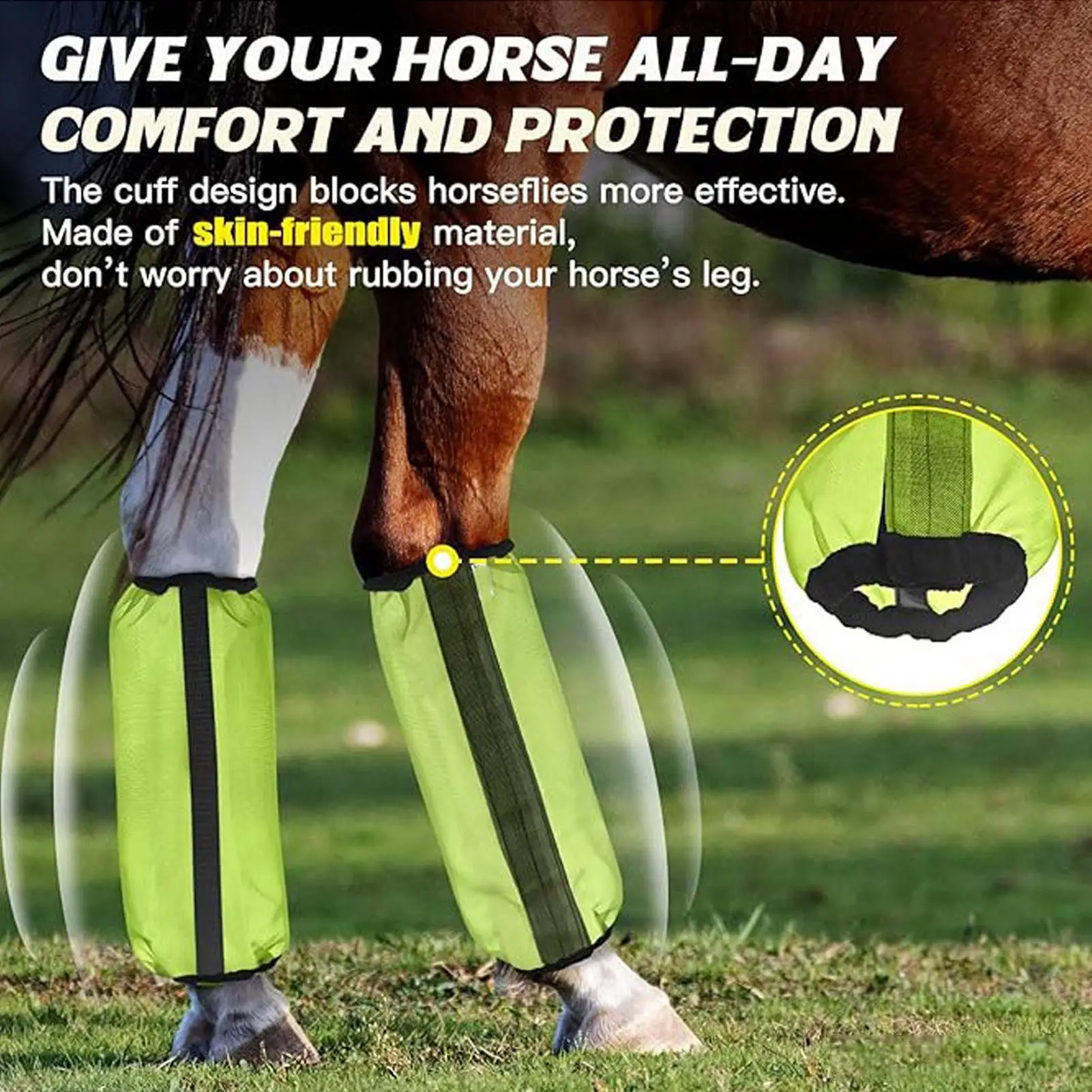 Horse Fly Boots 4 Pieces Mesh Leg Wraps for Equine Elastic Equine Leggings for Racing Turnout Stable Competition Sports Training