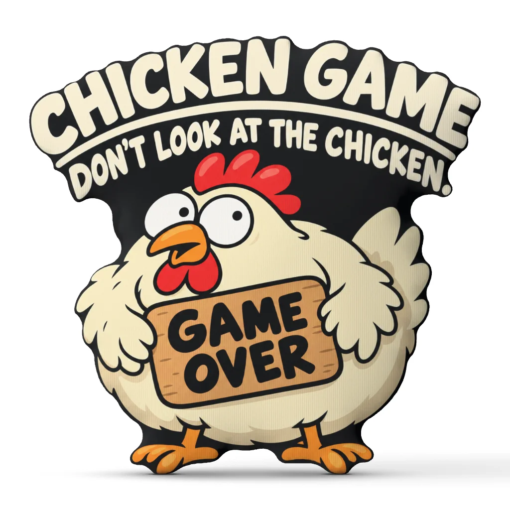 Funny Chicken Game Don't Look At The Chicken Game Over Meme Shaped Pillow Cushion Stuffed Pillows for Sofa Bed Home Decor