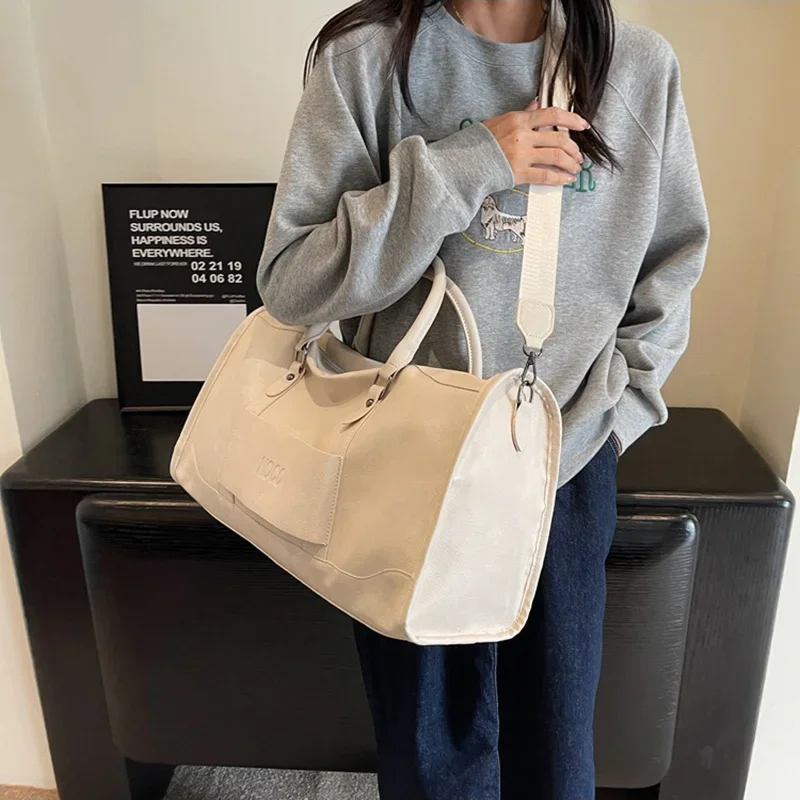 2024 Large Capacity Travel Bag Pu Leather Golf Boston Bag Shoulder Handbag Leisure Sports Fitness Suitcase Weekender Duffle Bag