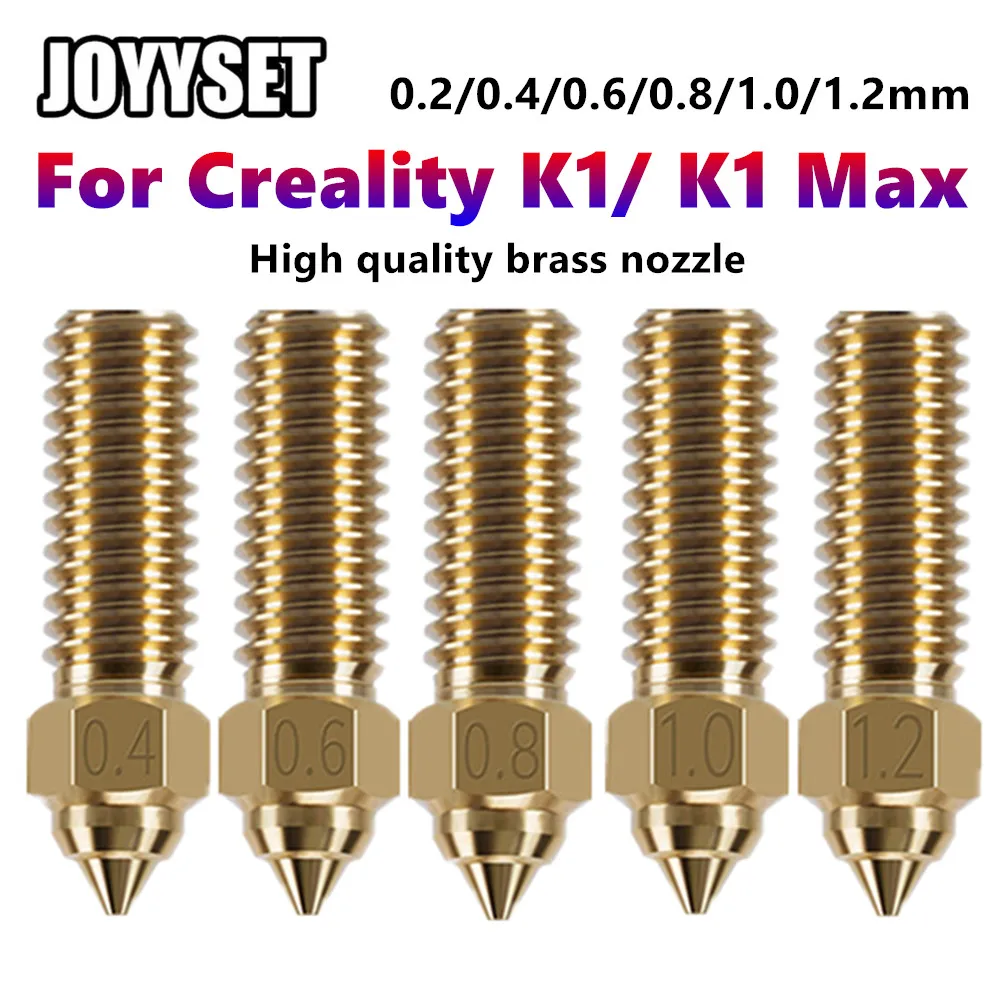 

3Pcs K1 Nozzle Brass For Creality K1 Max CR-M4 0.2/0.4/0.6/0.8/1.0/1.2mm 1.75mm Filament 3D Printer Accessories K1 Hotend Nozzle