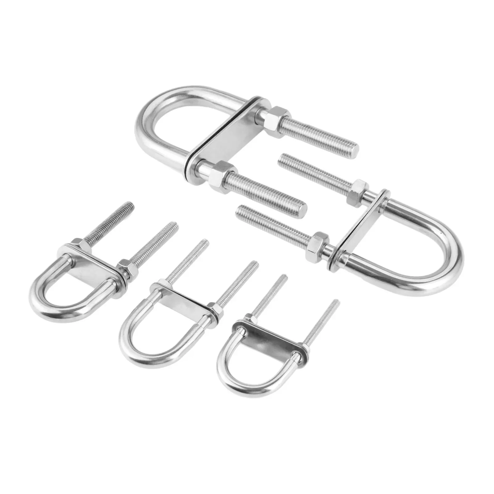 1Pc M5 M6 M8 M10 M12 Stainless Steel 304 Marine Rigging Bow/Stern Eye U-Bolt for Boat Hardware Boat Parts Silver