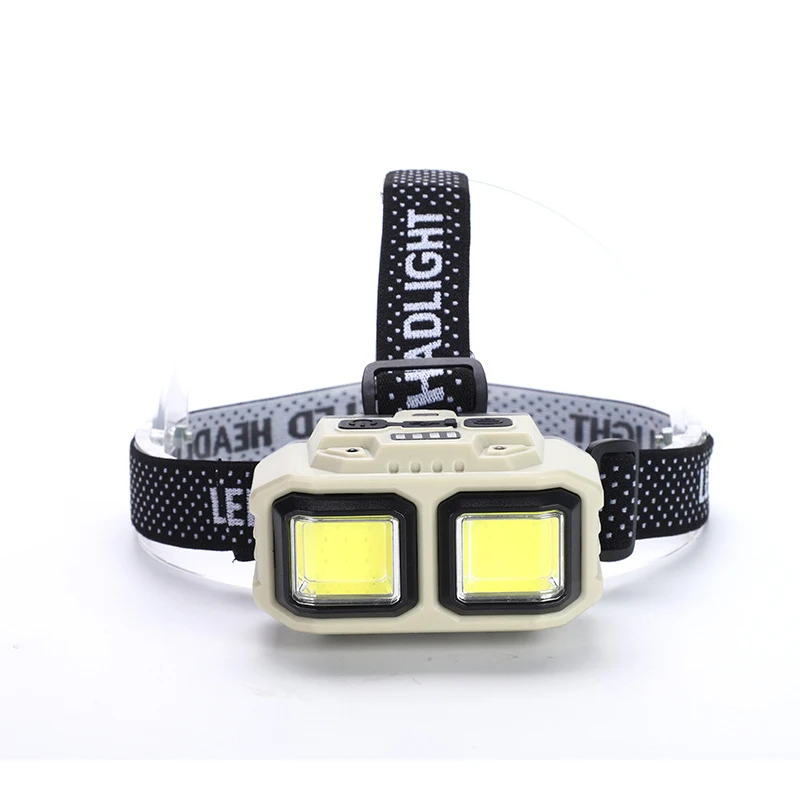 Powerful COB LED Headlamp Type-C USB Rechargeable Headlight Built-in Battery Powered Head Lamp Waterproof Head Flashlight