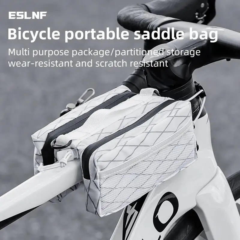 ESLNF Bike Top Tube Floating Installation Method Cycling Saddlebags Large Capacity Bag Bicycle Accessories