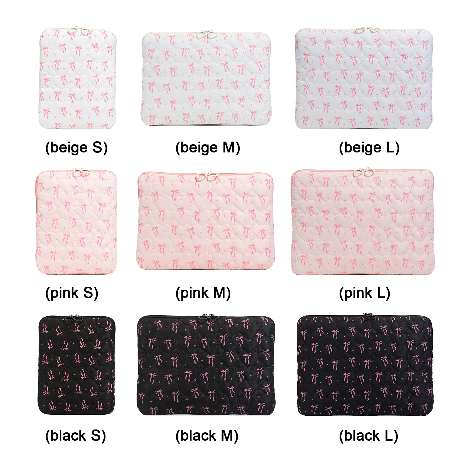 

Милая стеганая сумка для компьютера с бантиками, защитный чехол для ноутбука с застежкой-молнией, водонепроницаемый чехол для ноутбука MacBook Air 15.