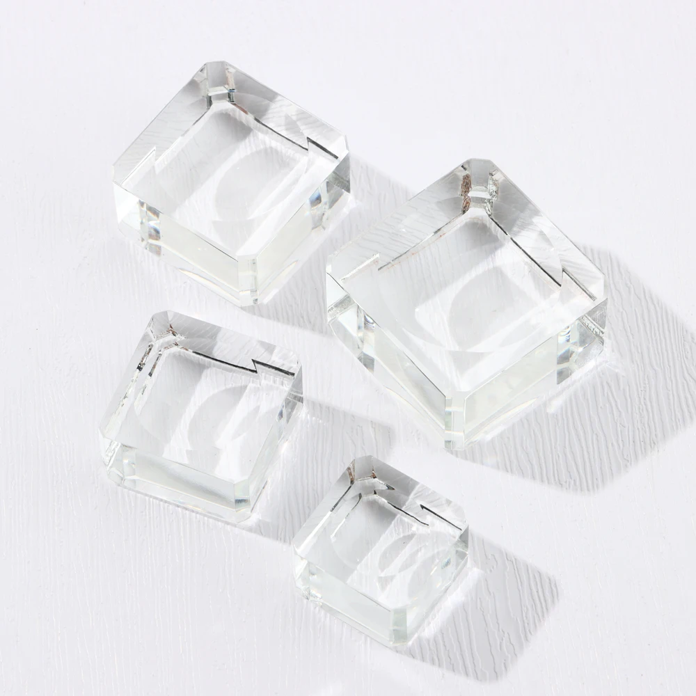 25/30/35/40mm Square Glass Crystal Sphere Base Transparent Support Pedestal Holder Ball Display Stand Home Decoration