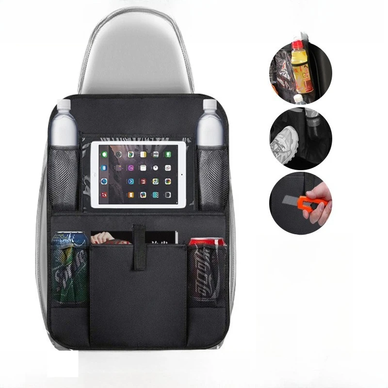 

Waterproof Car Seat Organizer - Multi-pocket Storage Bag with Tablet Holder & Mesh Pockets (Quick Install Auto Accessory)