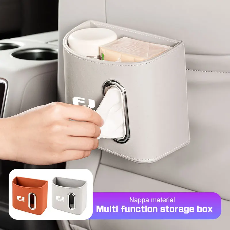

Car Backrest Tissue Bag Napkin Box for Toyota Aqua RAV4 FJ Cruiser Camry Prado GR Corolla Door Storage Box Organizer Accessories
