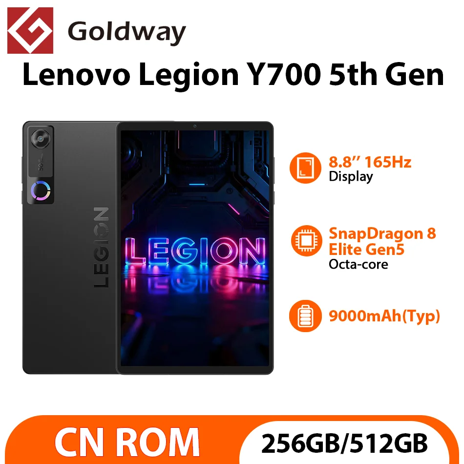 새로운 레노버 리전 Y700 5세대 8.8인치 165Hz 12GB 256GB 스냅드래곤 8 엘리트 Gen5 9000mAh 배터리 게이밍 태블릿 PC 안드로이드 TB323FU