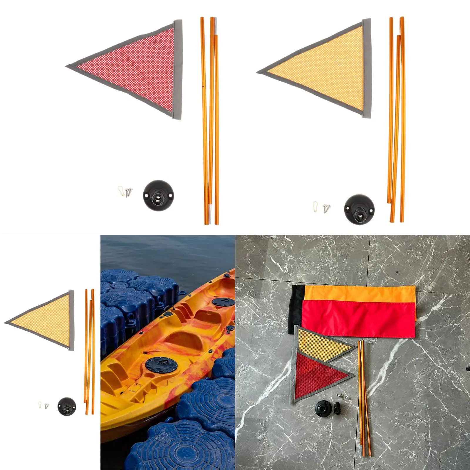 

Комплект для крепления флага для каяка, аксессуар, прочный алюминиевый сплав высокой видимости со стабильным основанием, 4-футовый флаг для лодок, каноэ, яхт