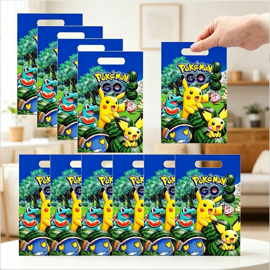Nuevas Bolsas de Regalo de Pikachu para Fiesta de Pokémon, 10/20/30/50 Piezas, Bolsas de Dulces para Niños, Artículos Esenciales para Fiestas, Bolsas de Regalo para Celebraciones Infantiles