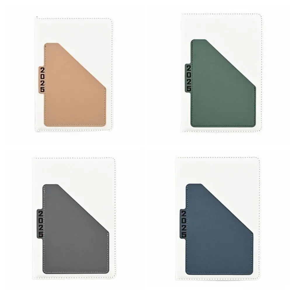 Horario anual 2025, cuaderno con horario, diario A5, planificador de trabajo de oficina, textura de 312 páginas, cuaderno de Plan de eficiencia de cuero PU