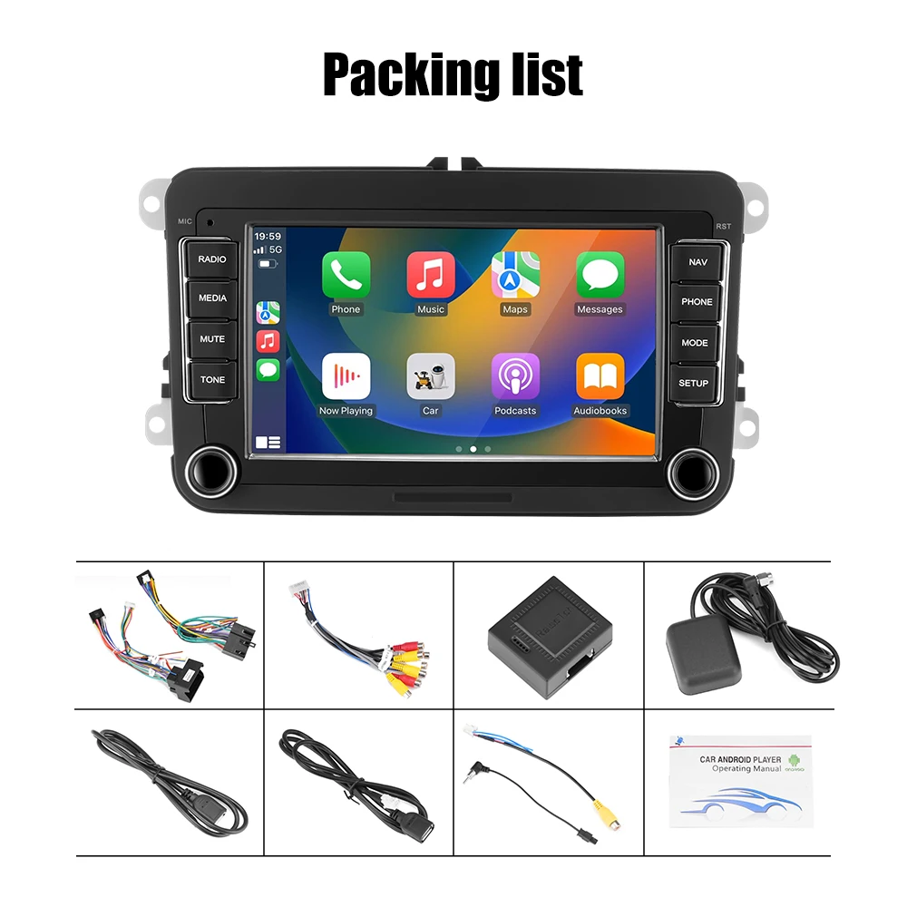 2 Din Android Car Radio Multimedia Player GPS WiFi Carplay For VW Volkswagen Skoda Octavia golf 5 6 touran passat B6 polo Jetta