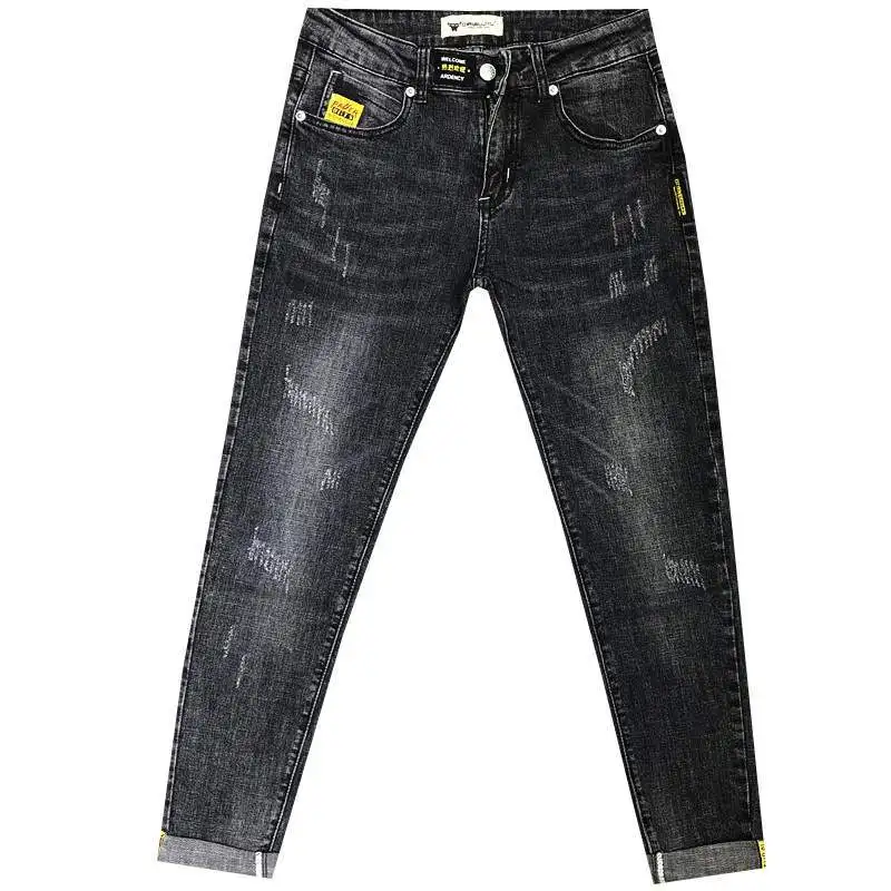 Spring Autumn 2020 Denim Jeans Men's Brand All-match Small Feet Stretch Casual Pants Male Students Pencil Pants Skinny Jeans Men