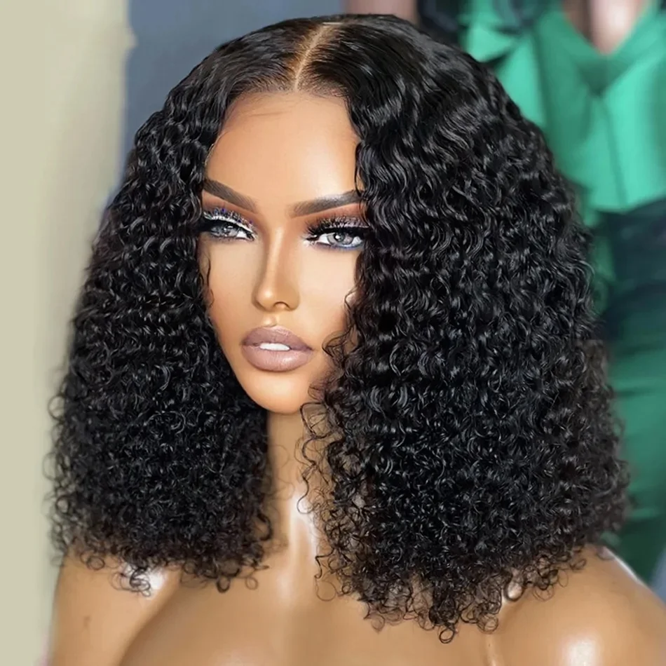 Rosabeauty Curly Wigs Human Hair Short Bob 13x6 HD Lace Frontal Wig Deep Wave 13x4 Lace Front Wig Preplucked Glueless For Women