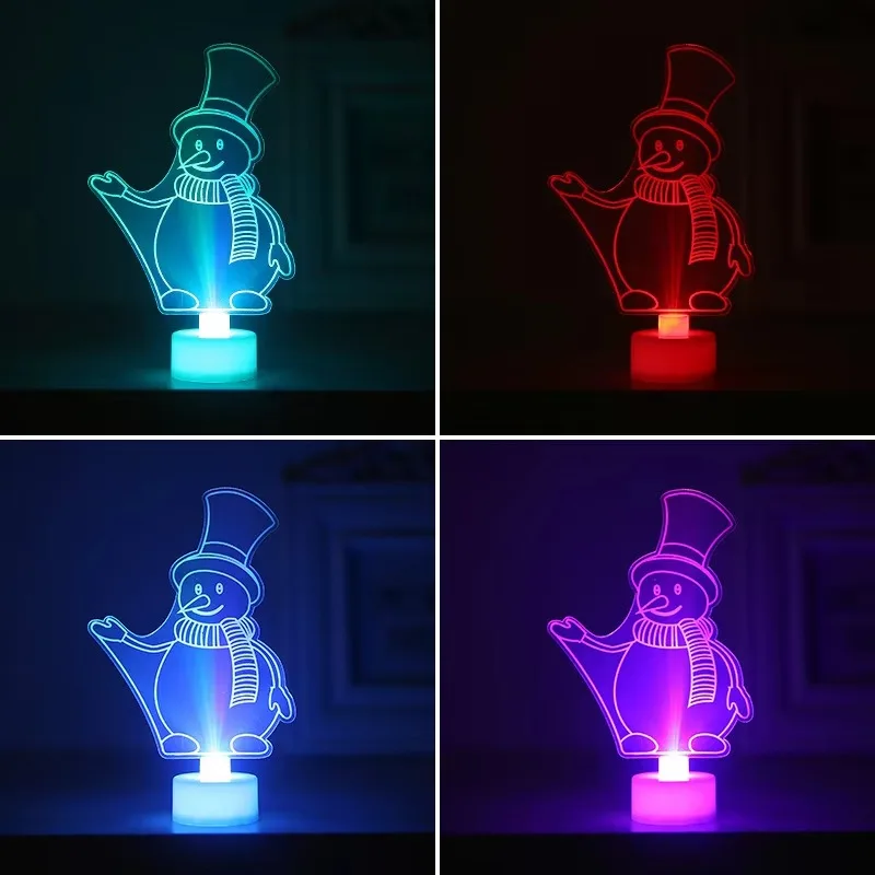 1PC Merry Christmas LED Color Changing Mini Xmas Tree Home Table Party Decor Charm Santa Claus Decorations