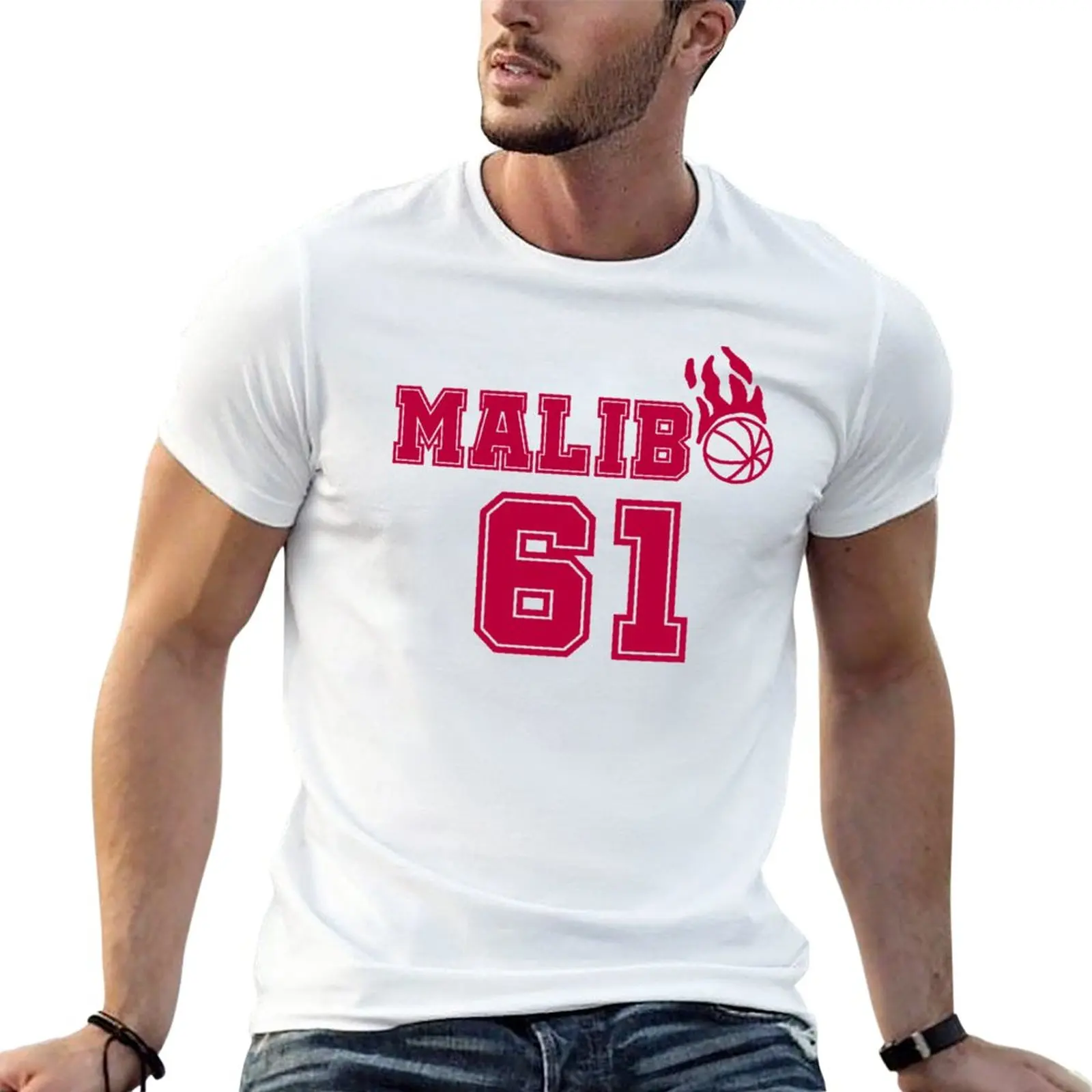 

New Malibu 61 Basketball T-Shirt customizeds summer top Blouse funny t shirts men