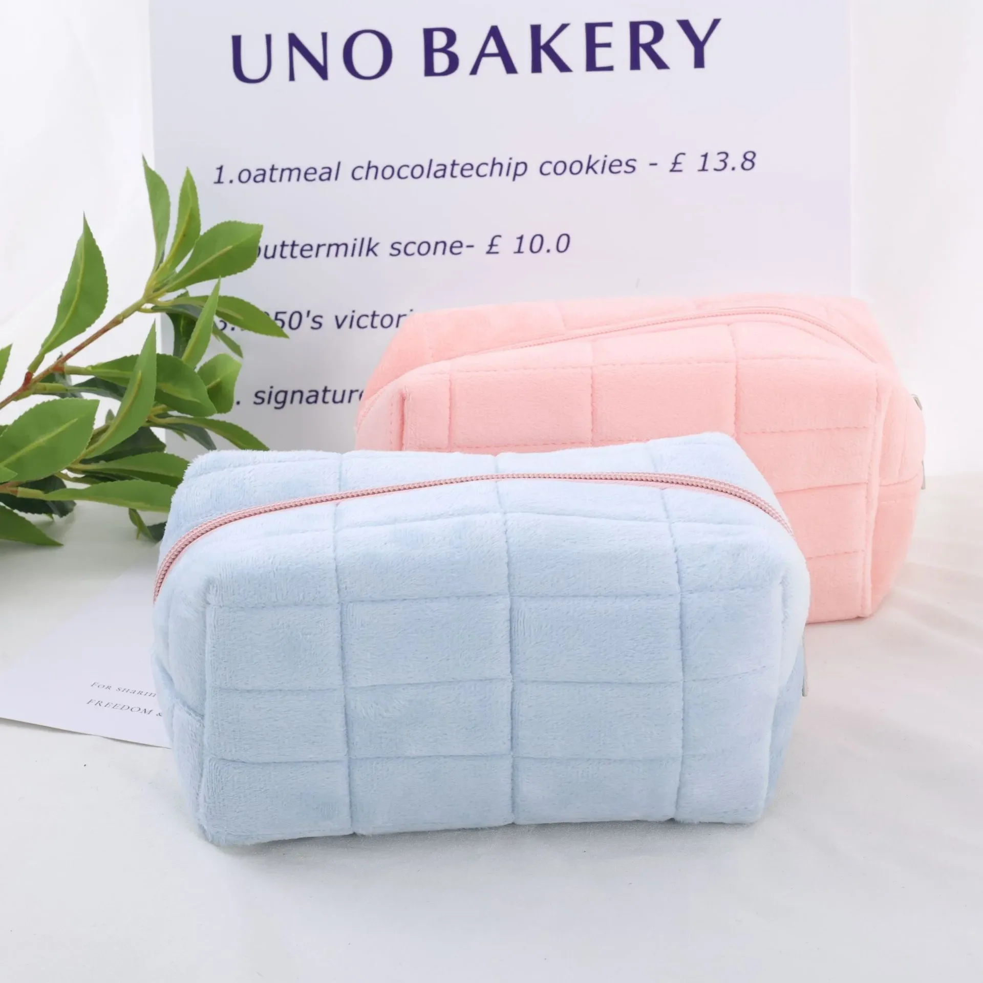 1pc Pink/White/Blue Pillow Design Cosmetic Bag Pencil Case Pen Pouch Large-capacity Student Storage Pencil Case