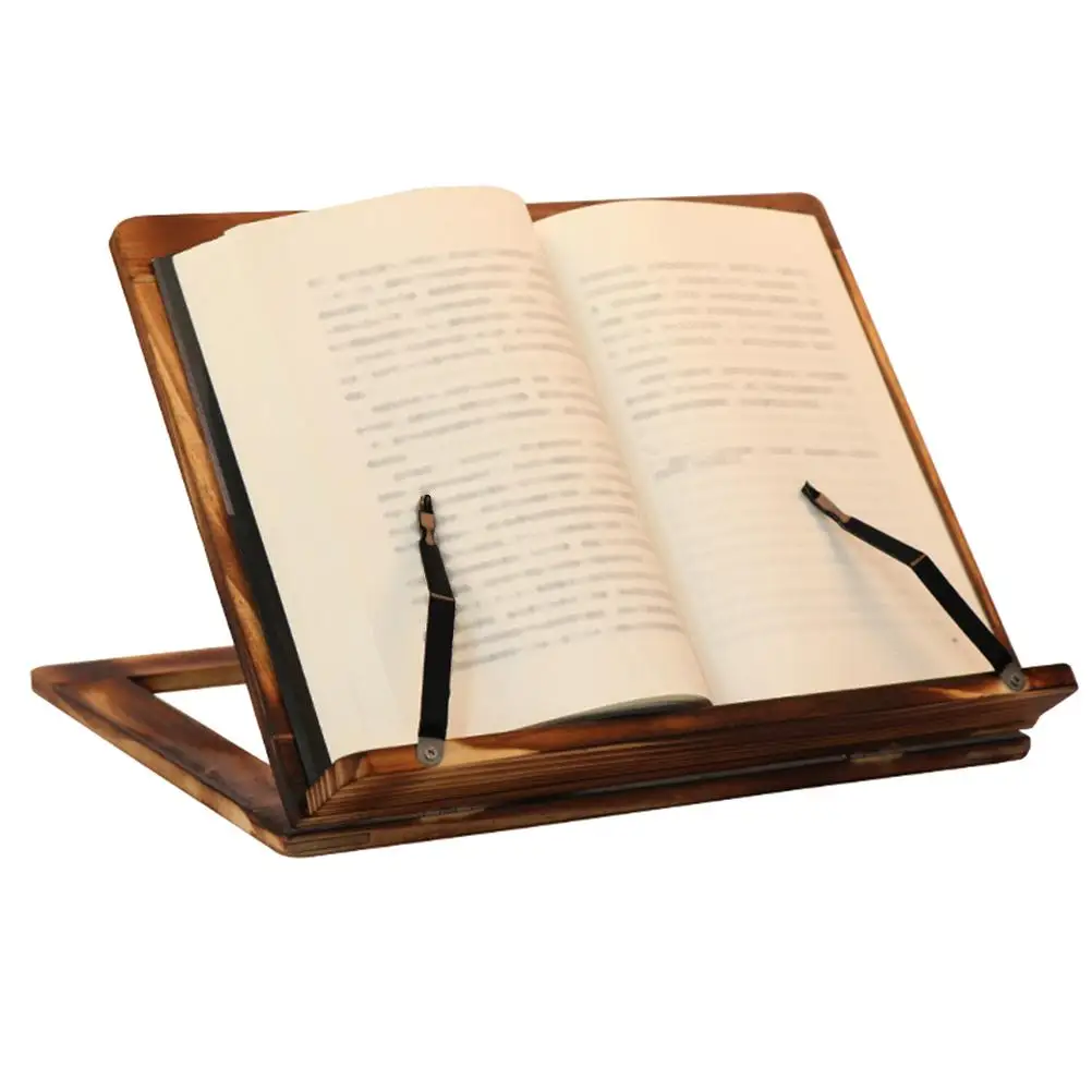 

Wooden Reading Bookshelf Foldable Reading Bracket Portable Desk Kitchen Bed Office Dorm Library Tablet Holder Stand
