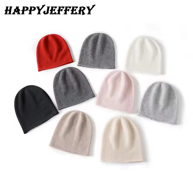 Women Men 35% Cashmere One Line Hat Ear Protection Autumn Spring Winter Warm Soft Comfortable Knitted Beanie Hats H01